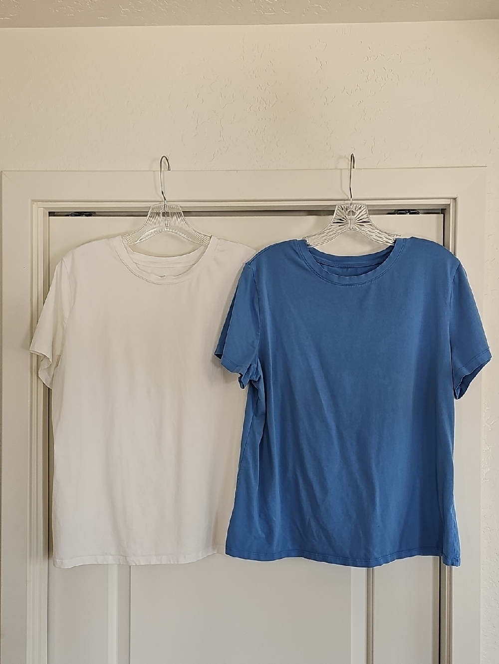 a new day White and Blue Short Sleeve Tees